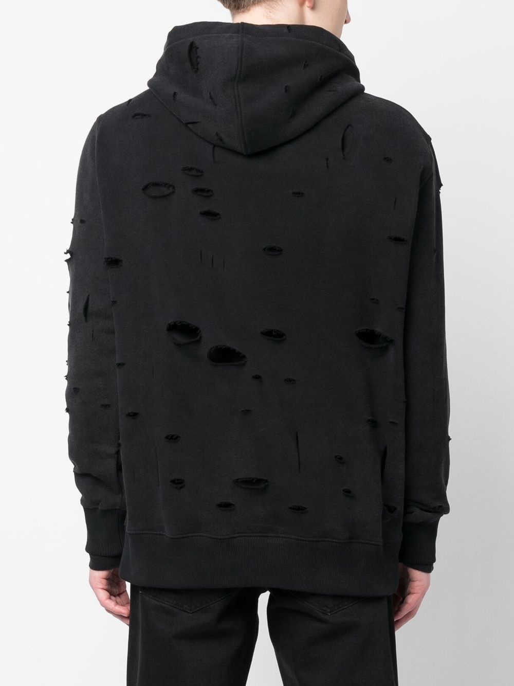 distressed-effect drawstring hoodie - 4