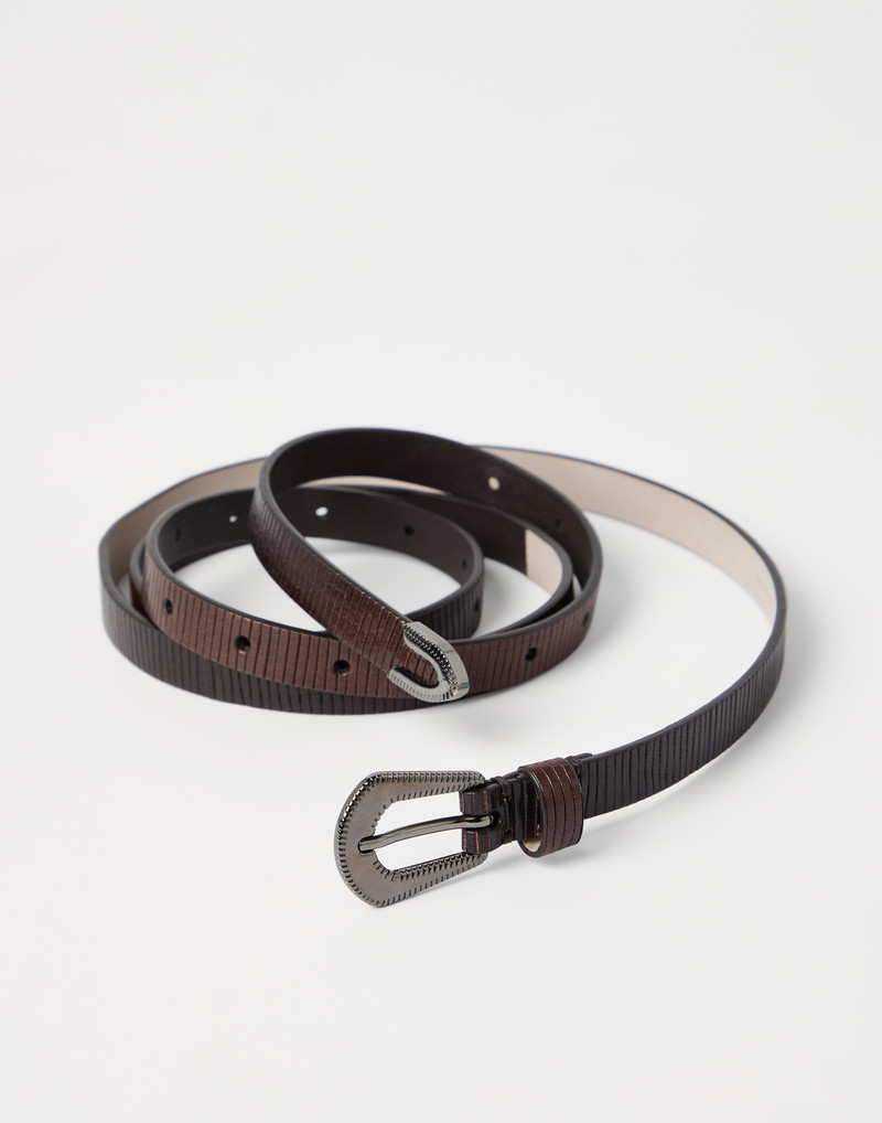 Brunello Cucinelli Carved leather belt outlook