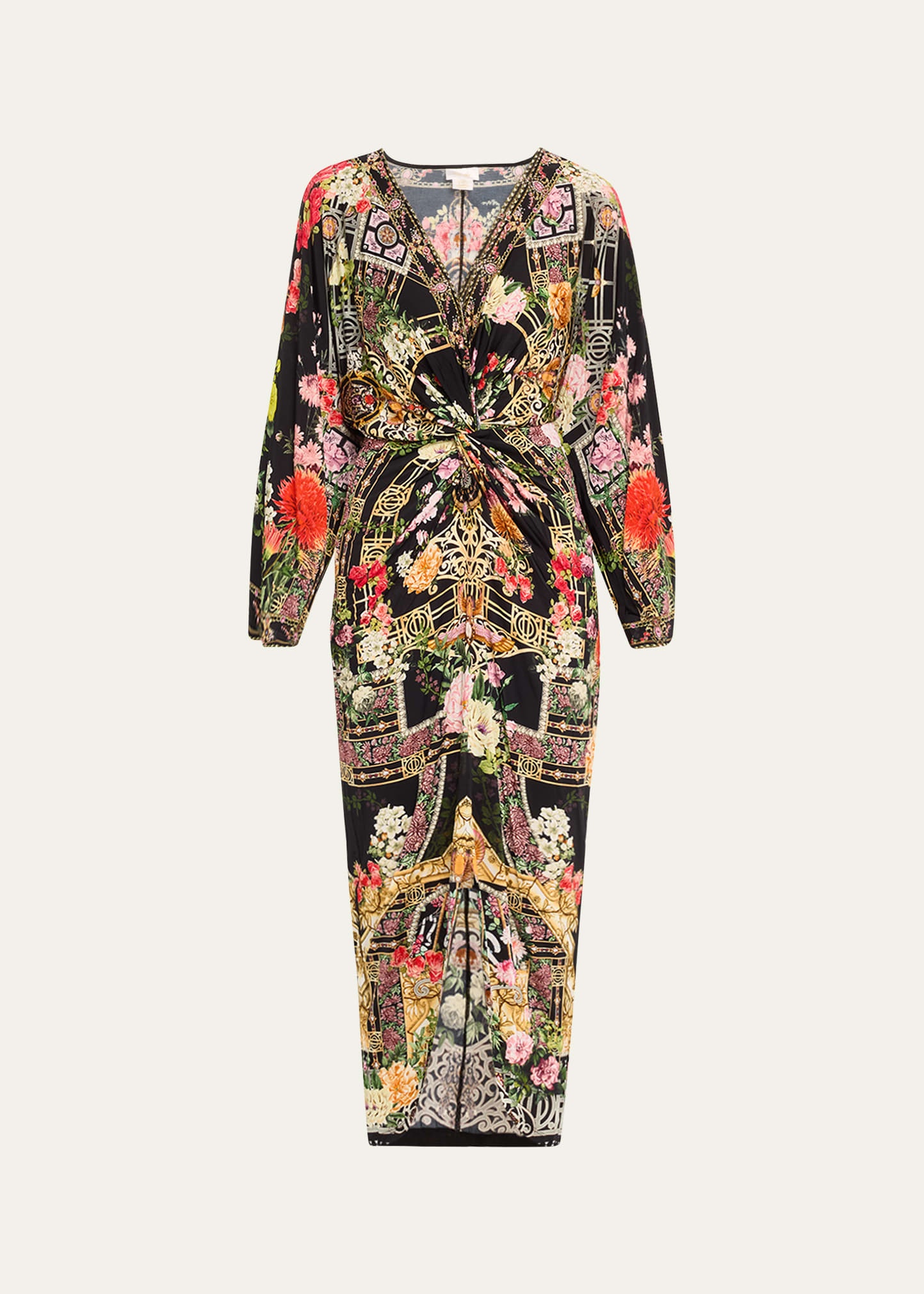 Adorned In Alexandria Long Split Twist-Front Dress - 1