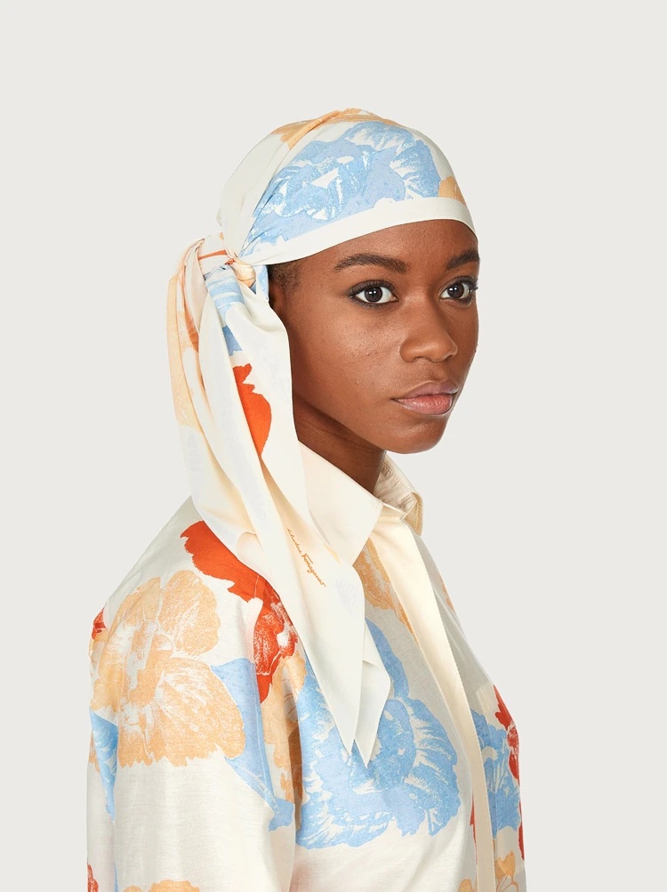 POPPY PRINT SILK STOLE - 2