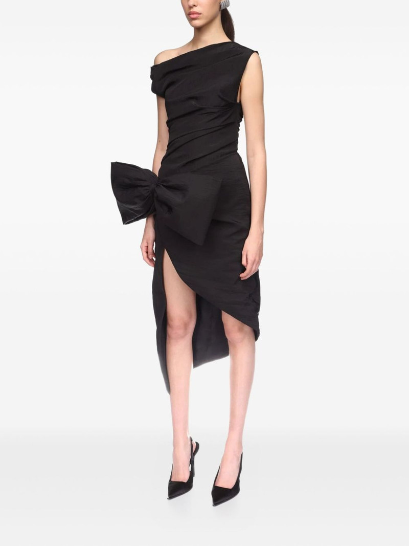 bow ruched asymmetric dress 3