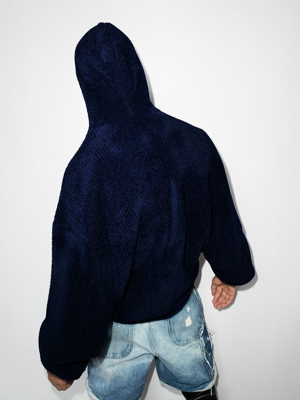 embroidered BB logo fleece hoodie - 3