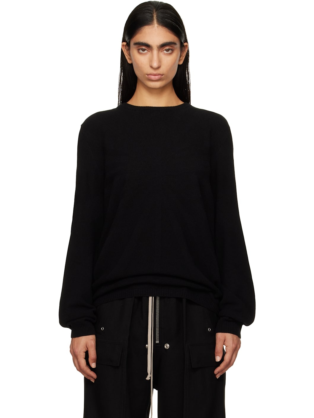 Moncler + Rick Owens Black Wool and Cashmere Sweater - 1