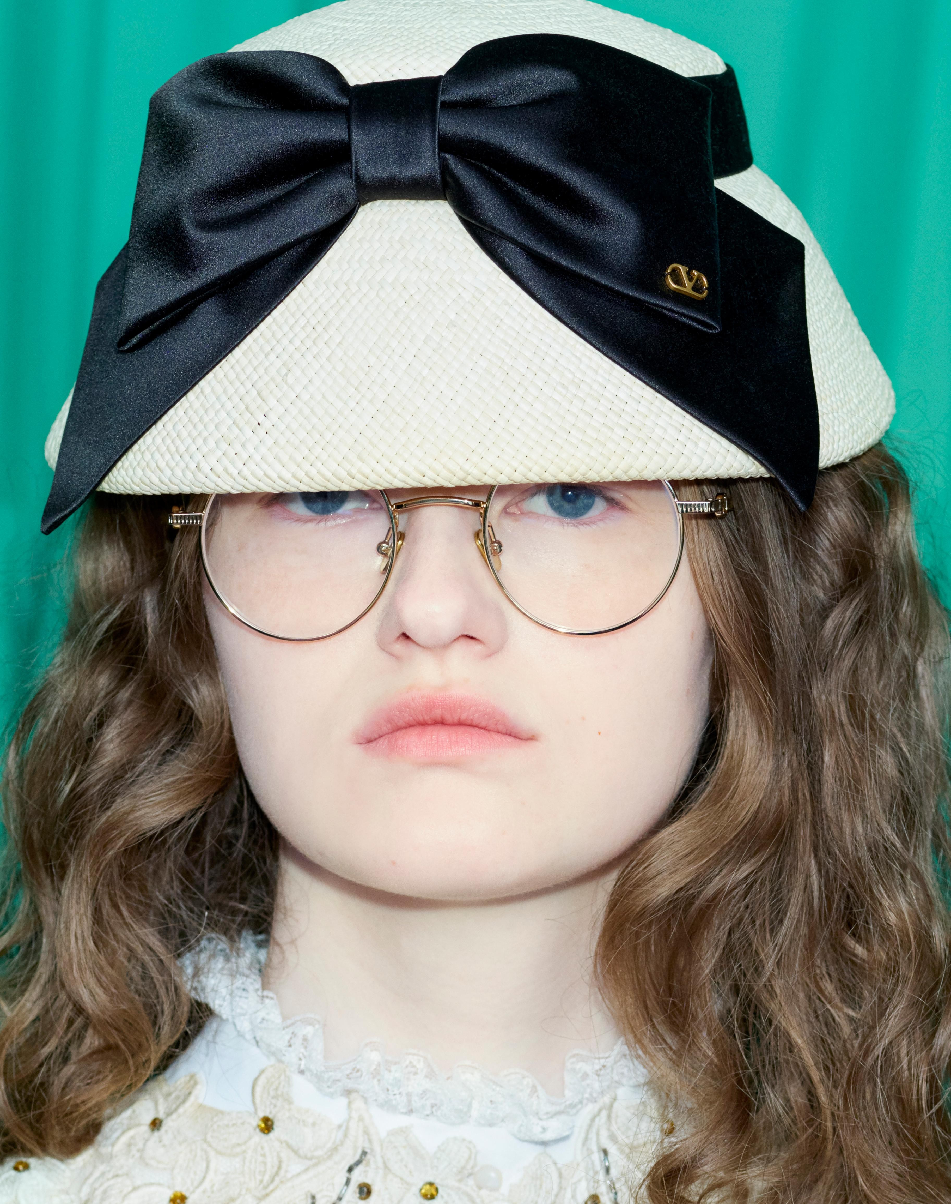 VLOGO SIGNATURE PANAMA BUCKET HAT WITH SATIN BOW - 6