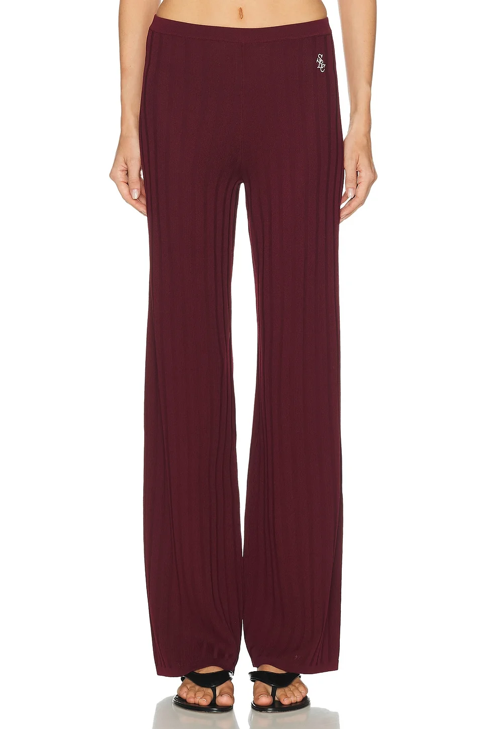 Signature Logo Ribbed Pant - 1