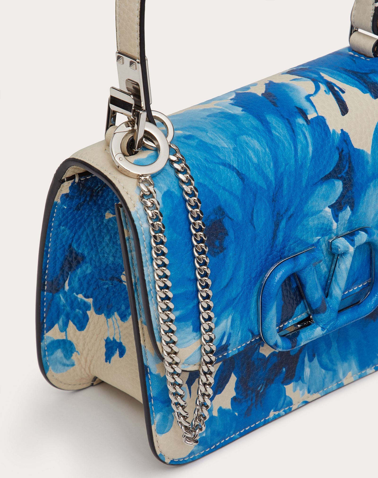 Small VSLING Grainy Calfskin Shoulder Bag with Print - 5