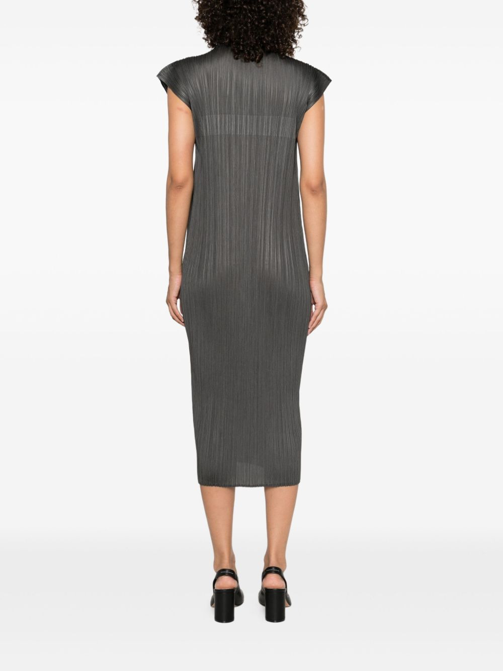 pleated cape dress - 4