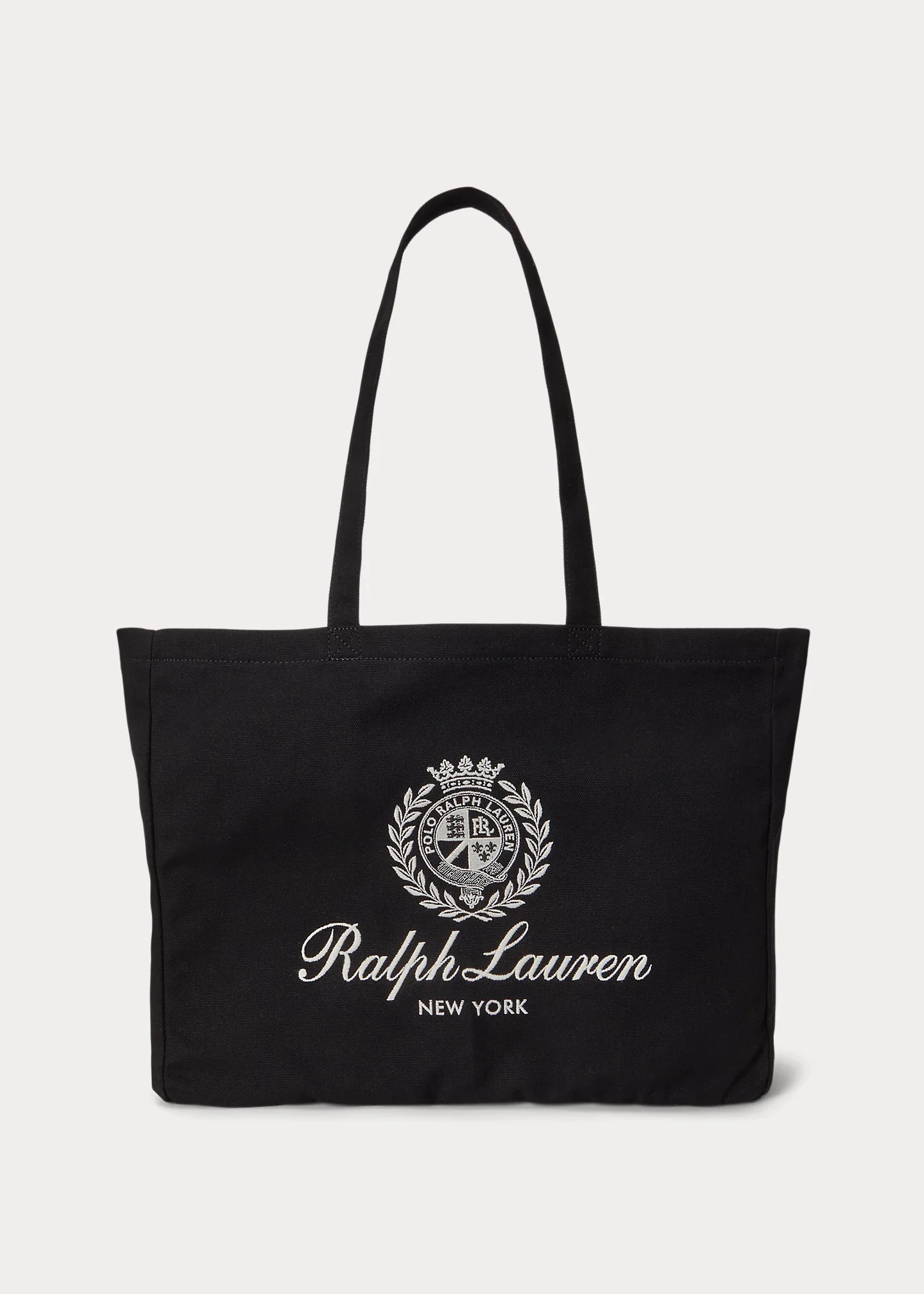 Crest-Embroidered Canvas Tote - 1