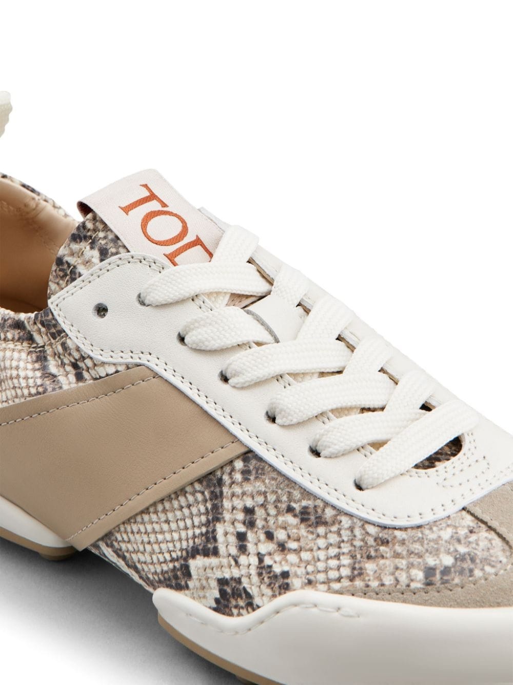 snake-print leather sneakers - 5