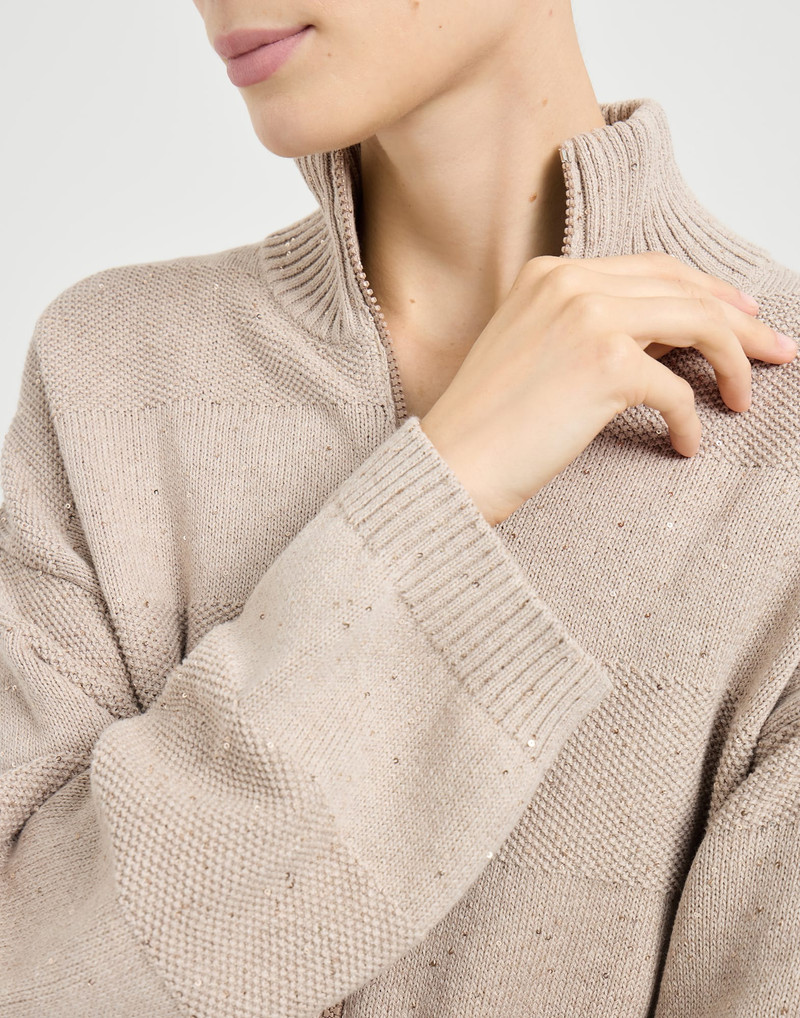 Textured stripe cardigan in cotton Diamond yarn 4