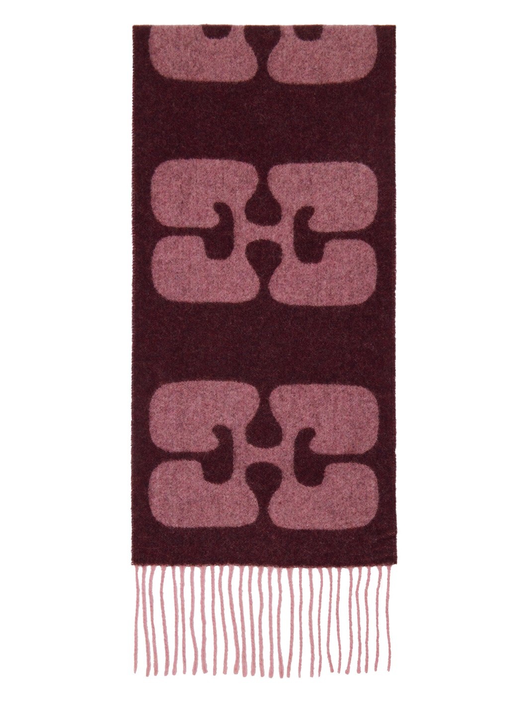 Burgundy Narrow Logo Scarf - 1