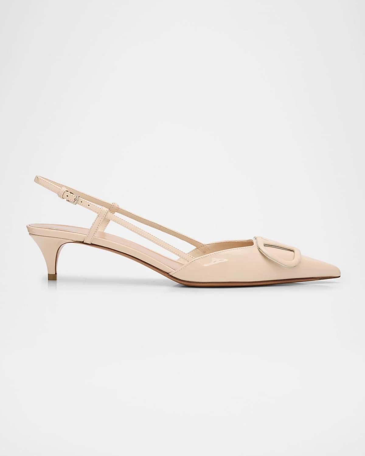 40mm VLogo Patent Leather Slingback Pumps - 1