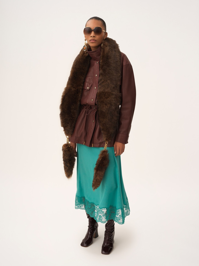 Chloé HIGH-NECK PARKA IN LEATHER outlook