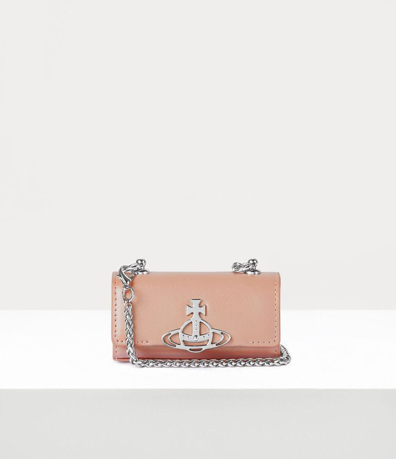 PEARLISED LEATHER LIPSTICK CASE WITH CHAIN 1