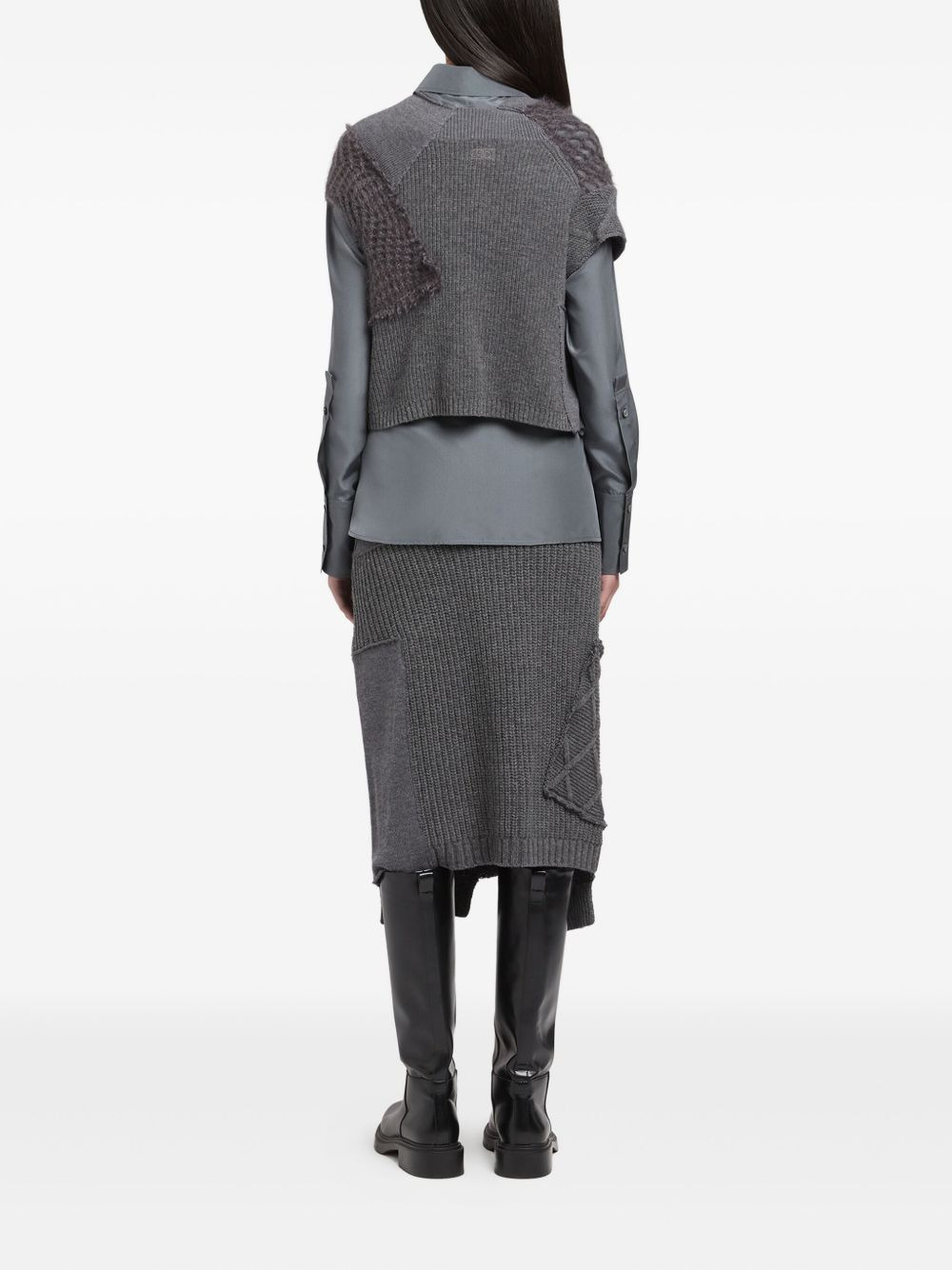 patchwork-design sweater - 3