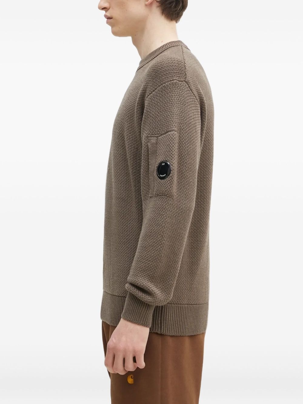 lens pocket-detail textured sweater - 2