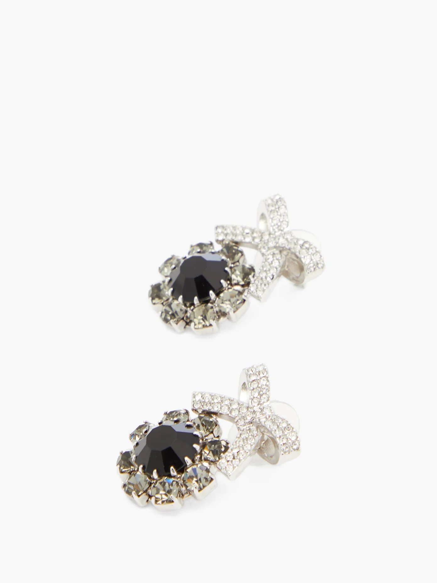 Crystal-embellished bow stud earrings - 5