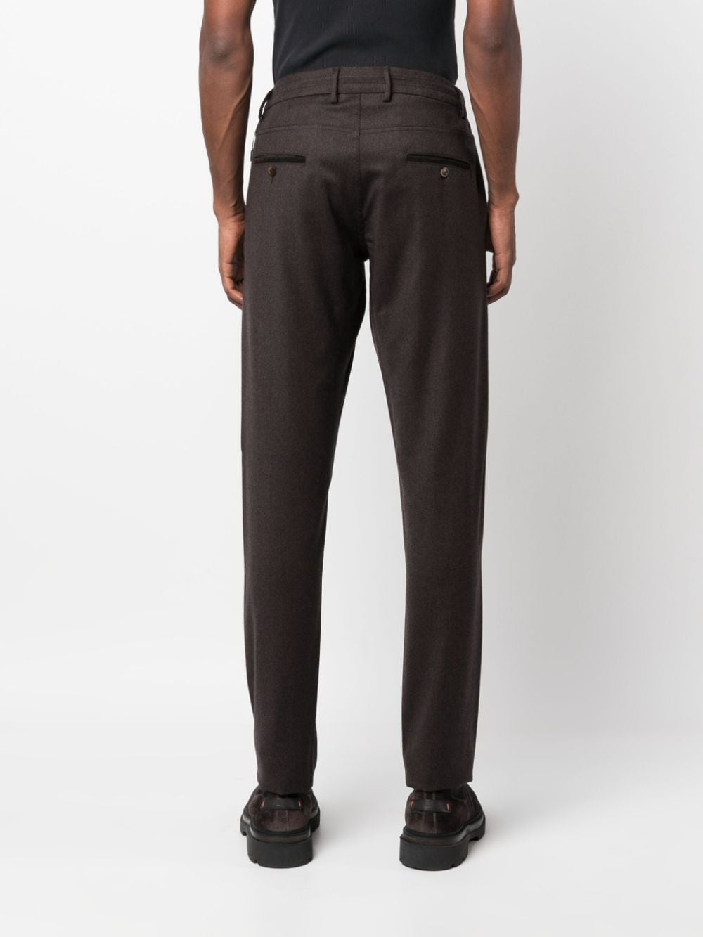 slim-cut wool chino trousers - 4