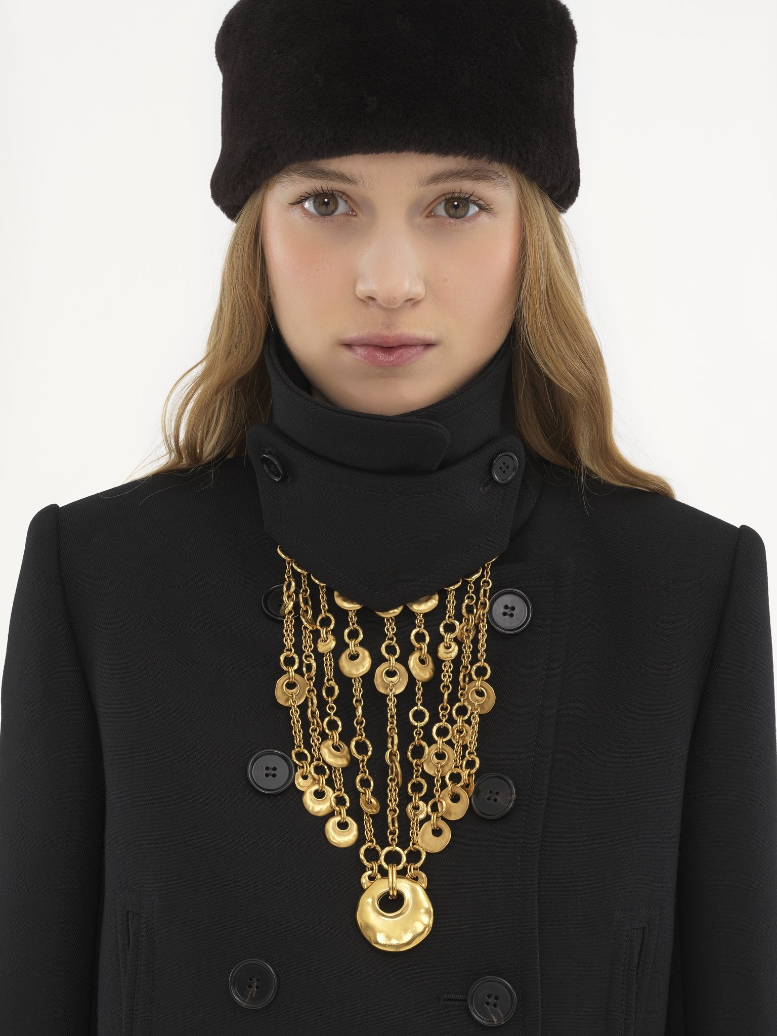 TAILORED PEA COAT IN WOOL GABARDINE - 6