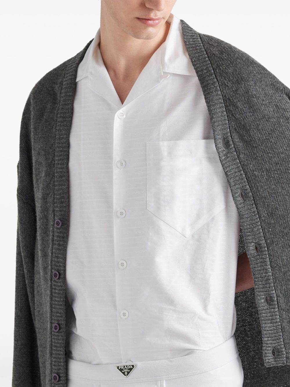 triangle-logo cotton shirt - 3