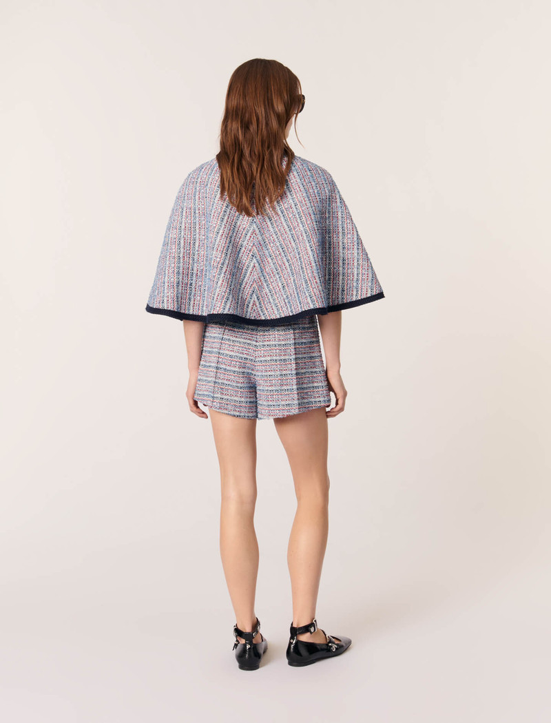 Tweed cape with contrasting trim 4