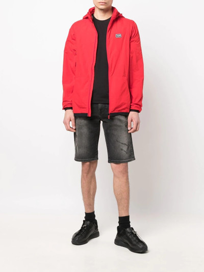 Diesel chest logo-patch hooded jacket outlook