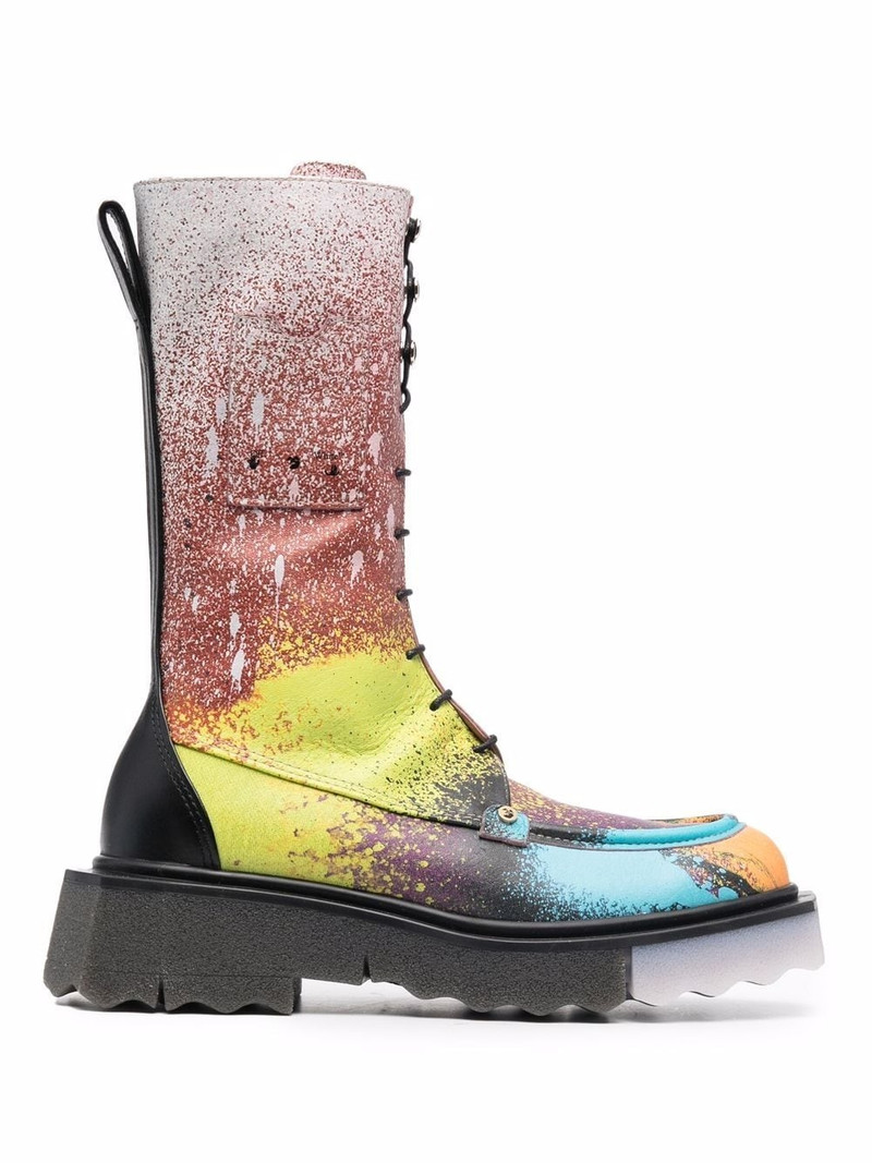 Sponge paint splatter-effect boots 1