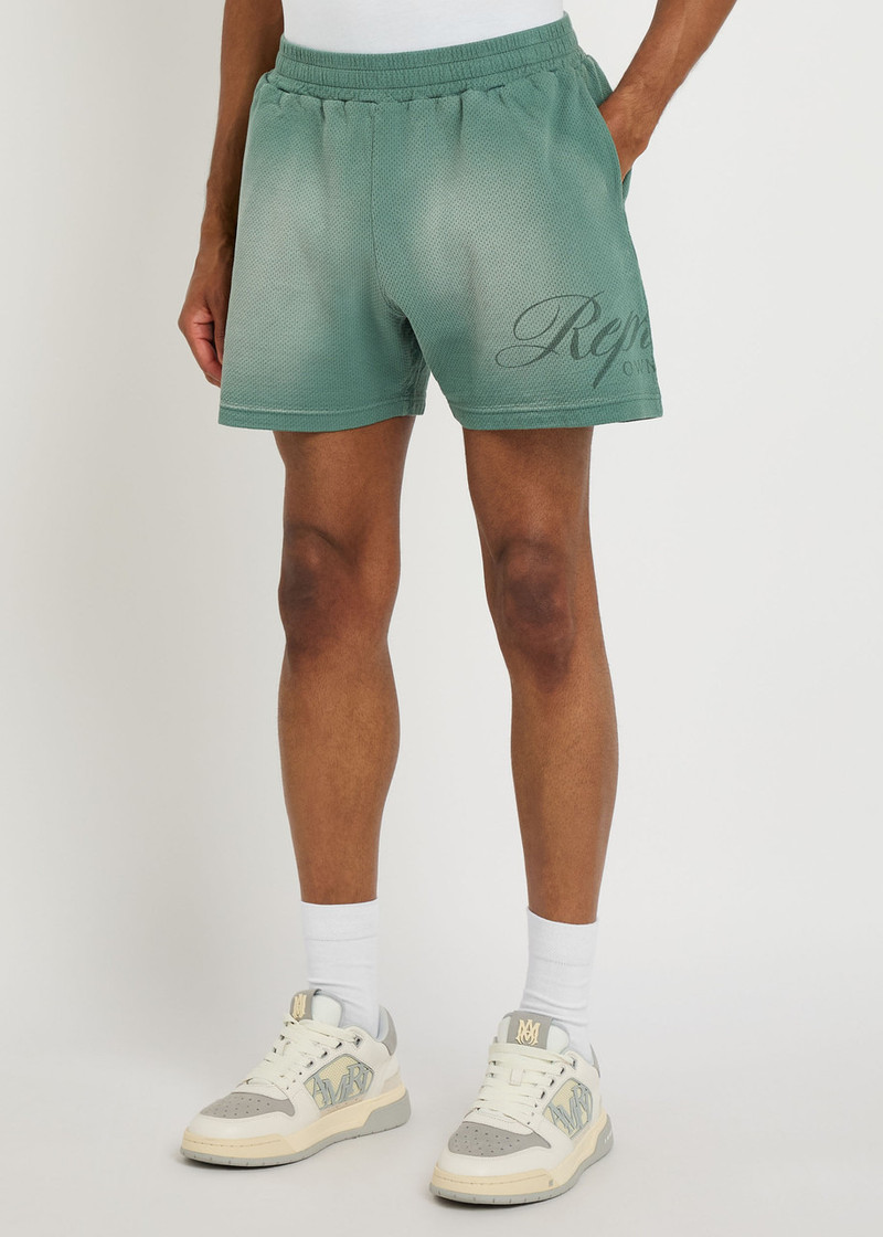 REPRESENT Represent Owners Club Script Cotton-mesh Shorts outlook