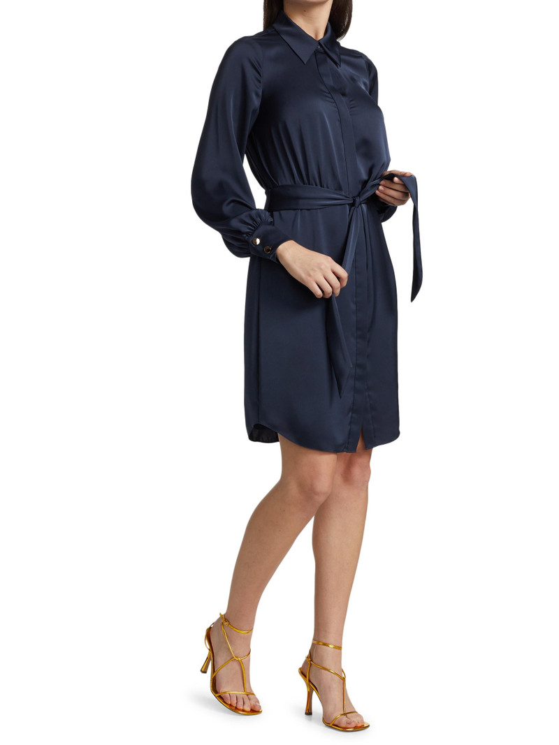 Women's Ayla Tie-Front Shirtdress - Navy 4