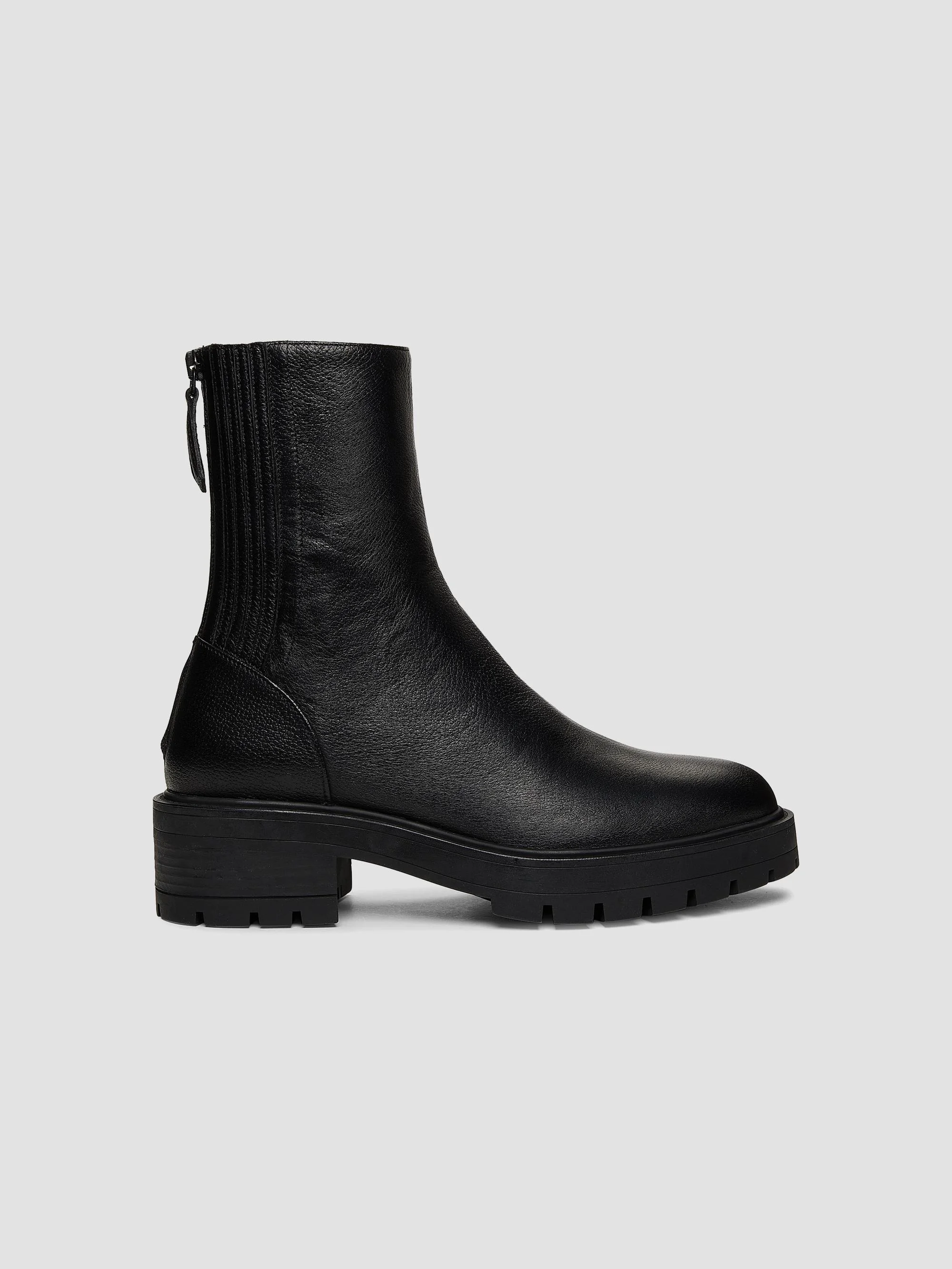 Women's Saint Honore Leather Combat Booties - Black - 1