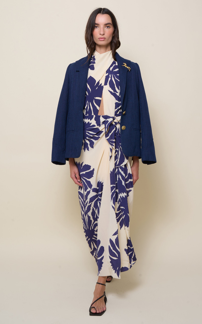 Johanna Ortiz Vision Quest Linen Jacket navy outlook