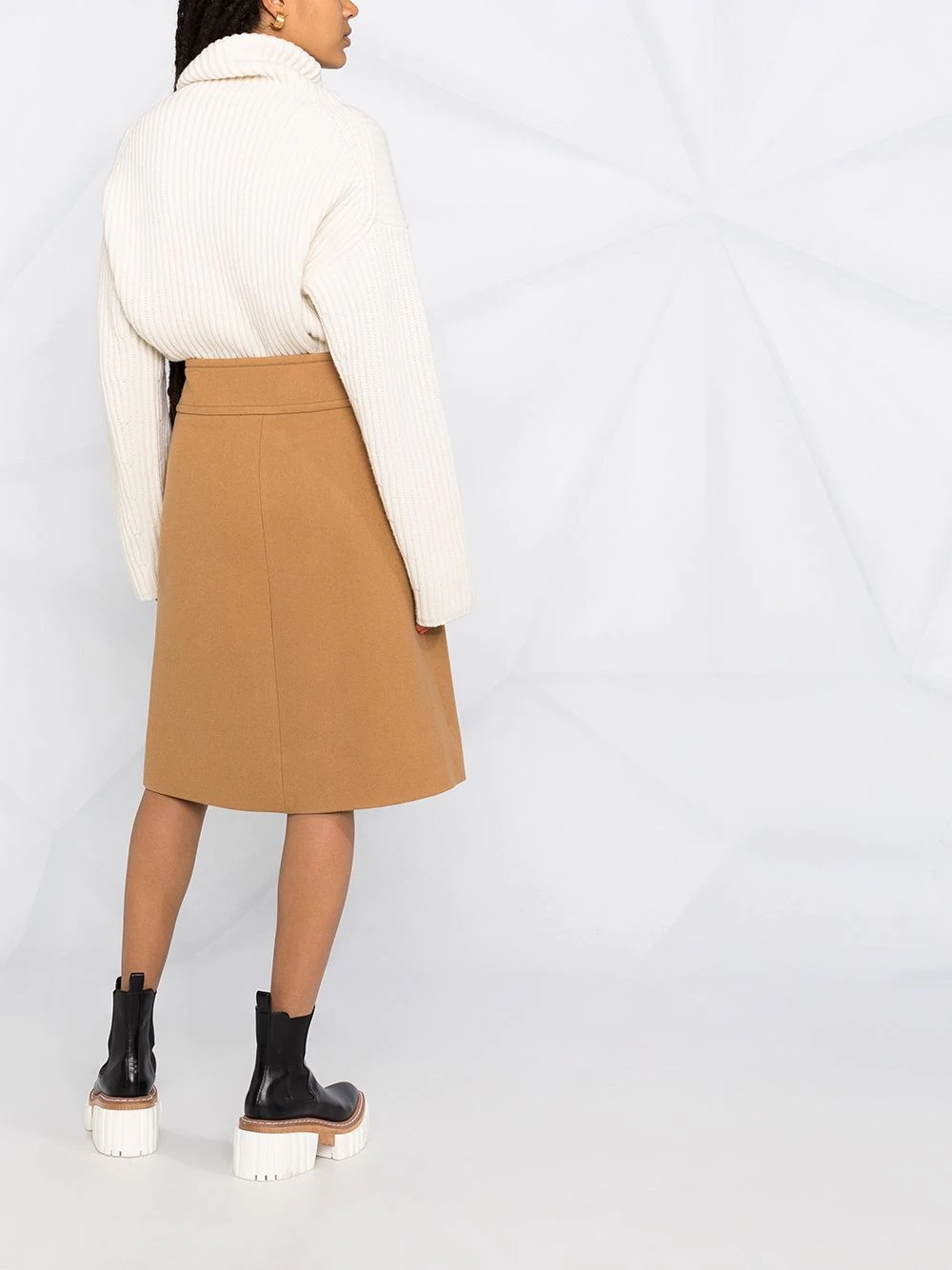 asymmetric wrap-style skirt - 4