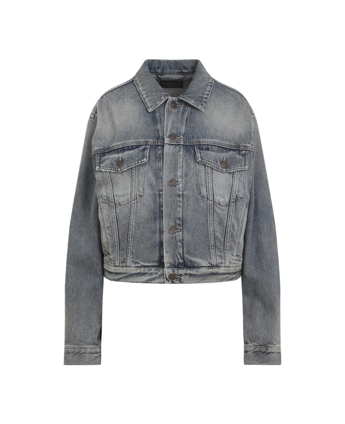 Rhinestone Logo Denim Jacket - 1