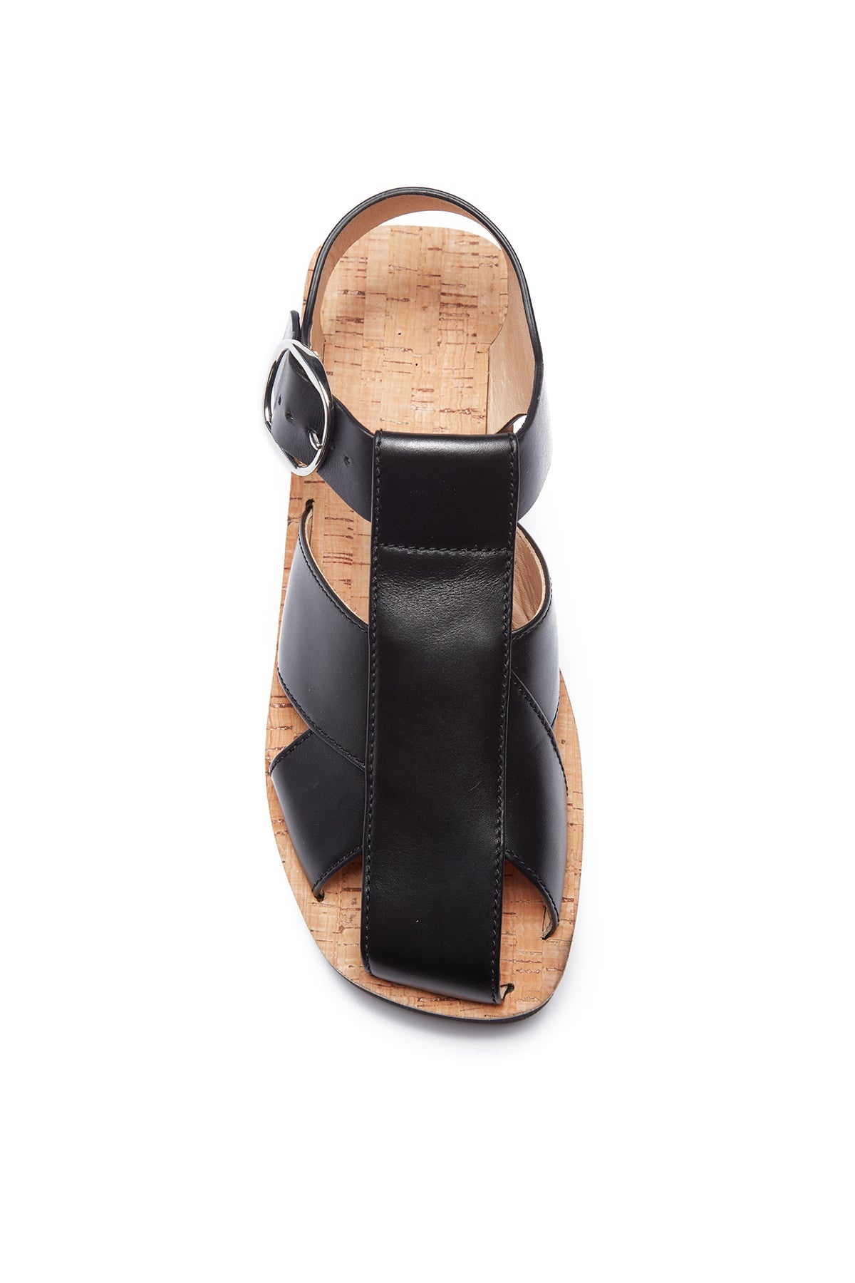 Horatio Flat Sandal in Black Nappa Leather - 4