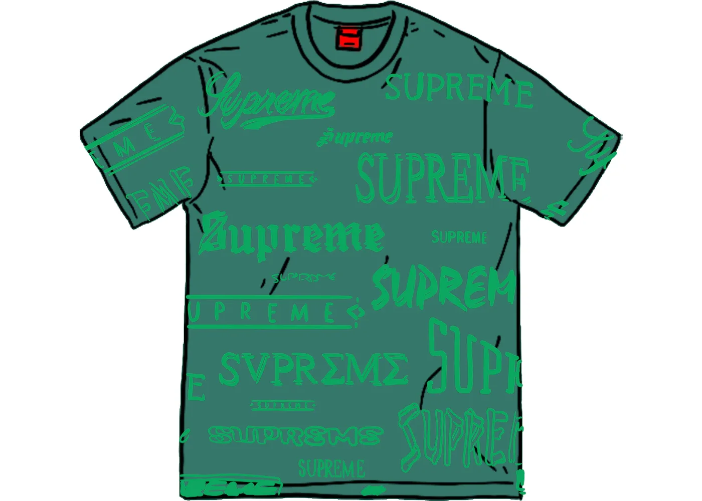 Supreme Multi Logo Tee Dark Teal - 1