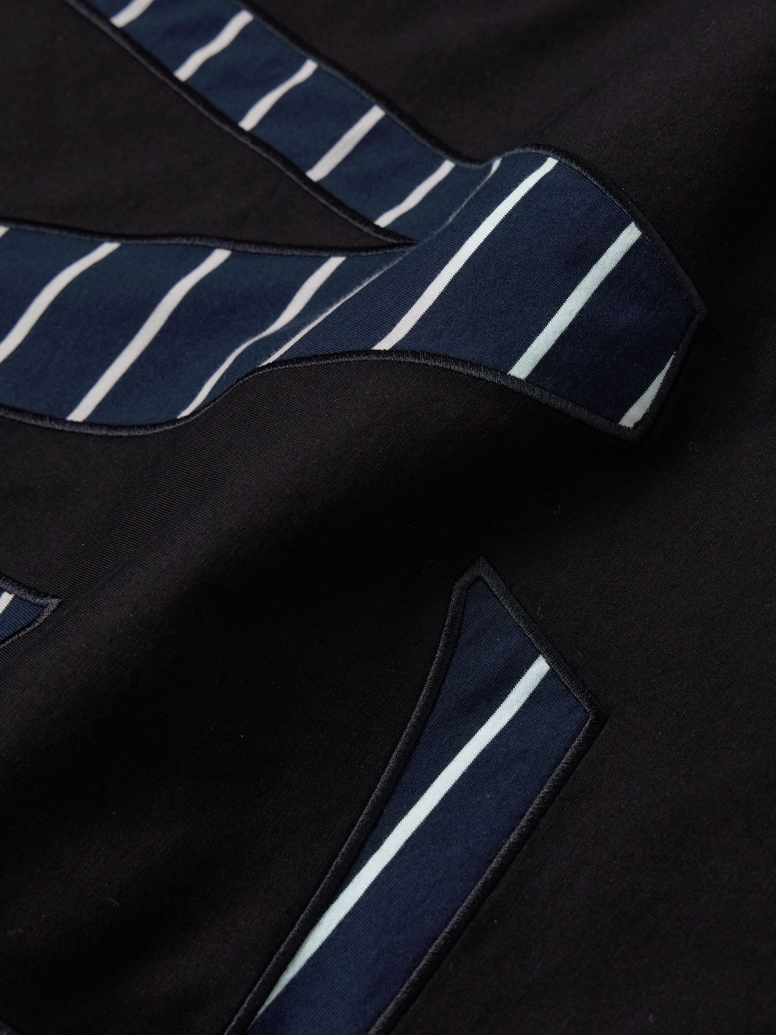 Logo-Appliquéd Striped Cotton-Jersey T-Shirt Black - 5