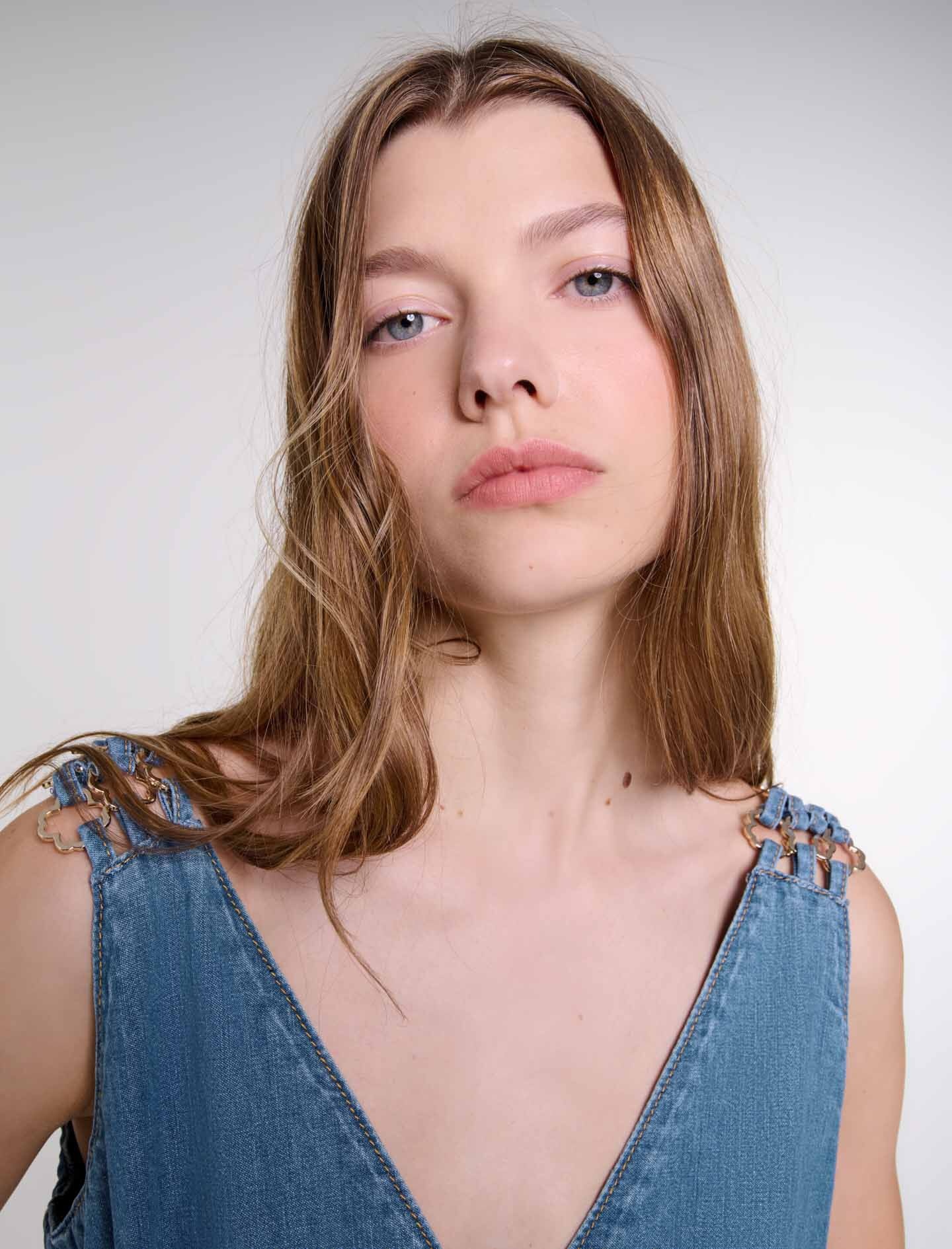 Cutaway denim maxi dress - 6