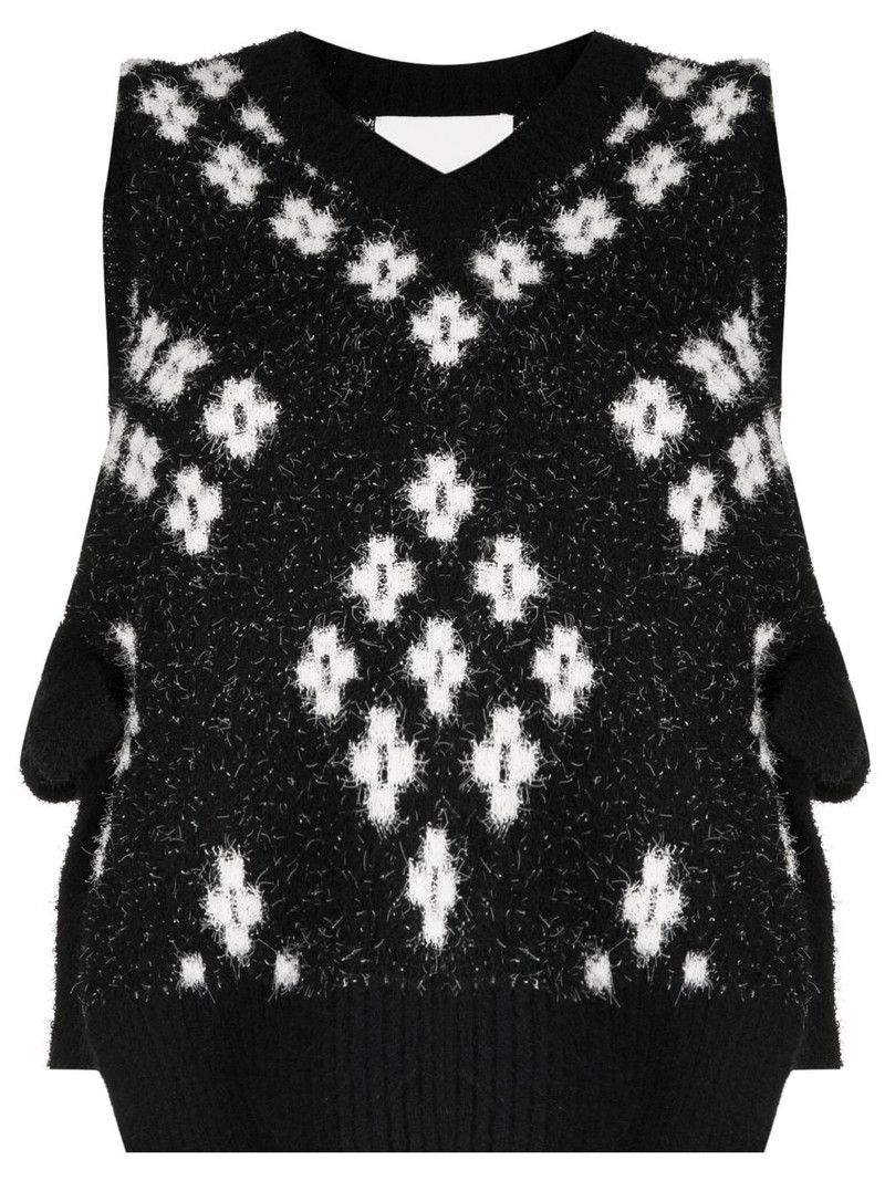 argyle-check knitted vest 1