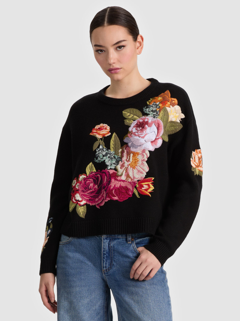 BELVA FLORAL JACQUARD CREWNECK 2
