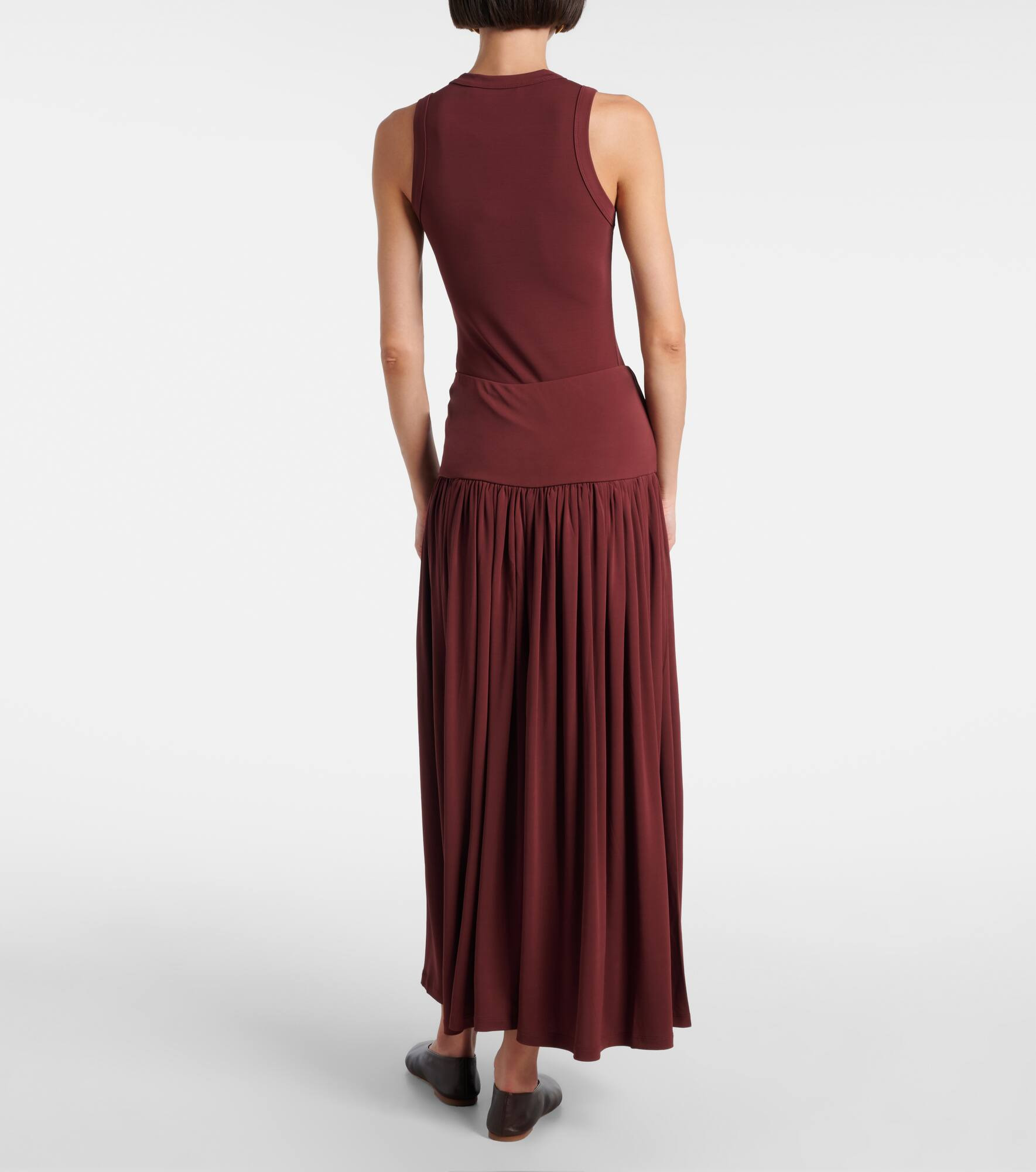 Gathered jersey maxi skirt - 3