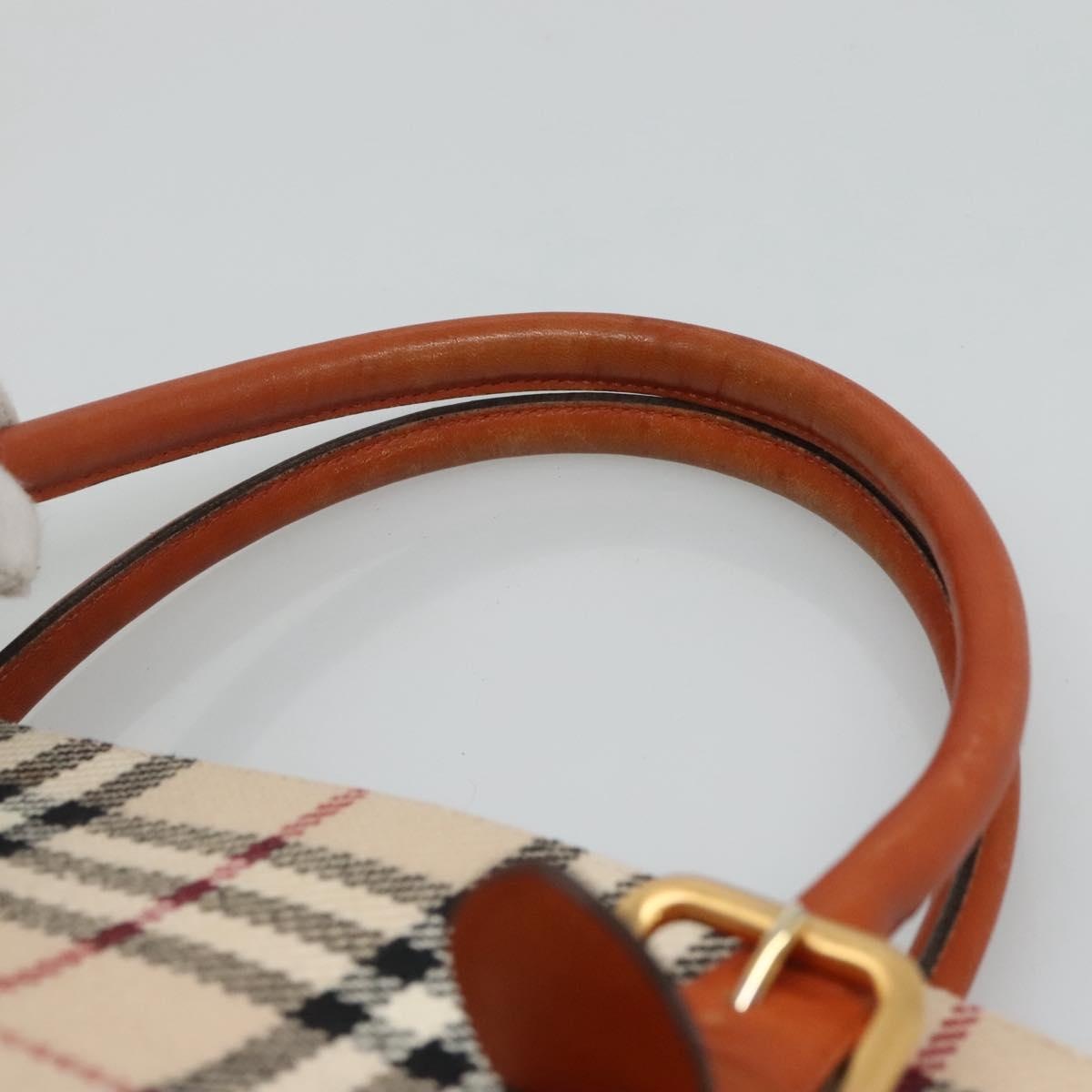 Burberry Nova Check Hand Bag Wool Beige Gold - 8
