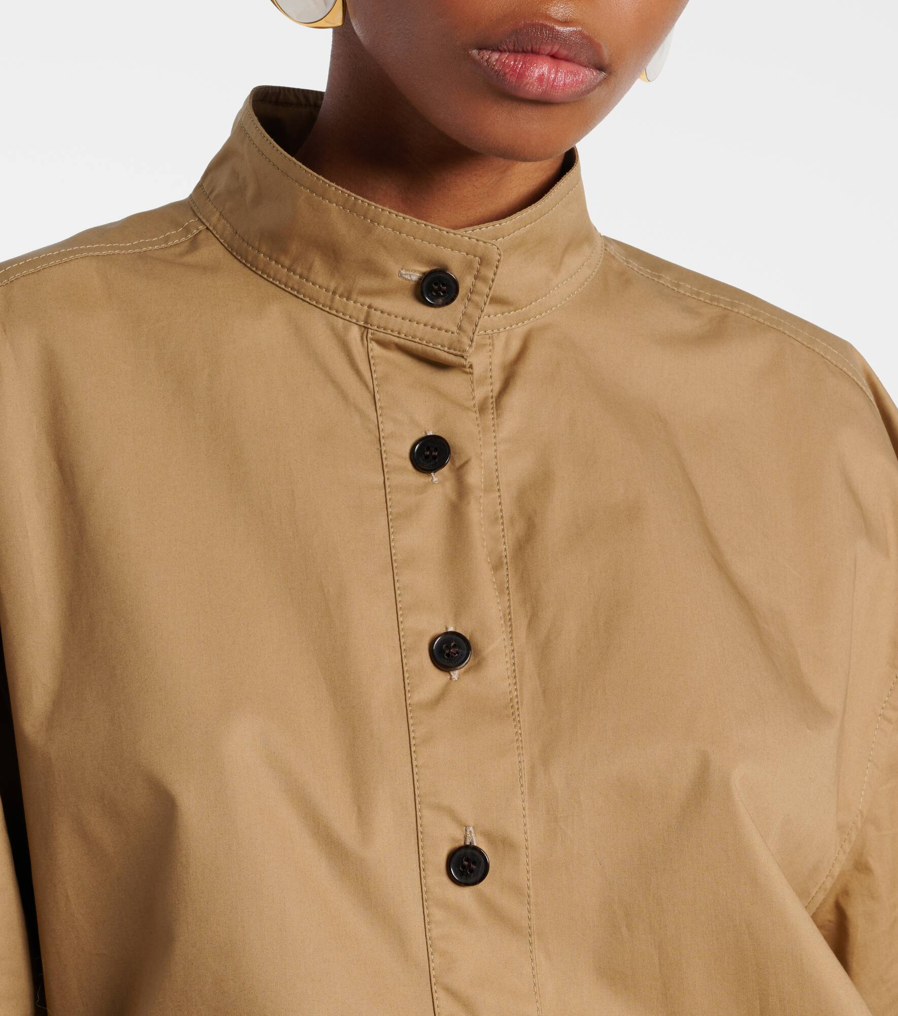 Tie-detail cotton blouse - 4