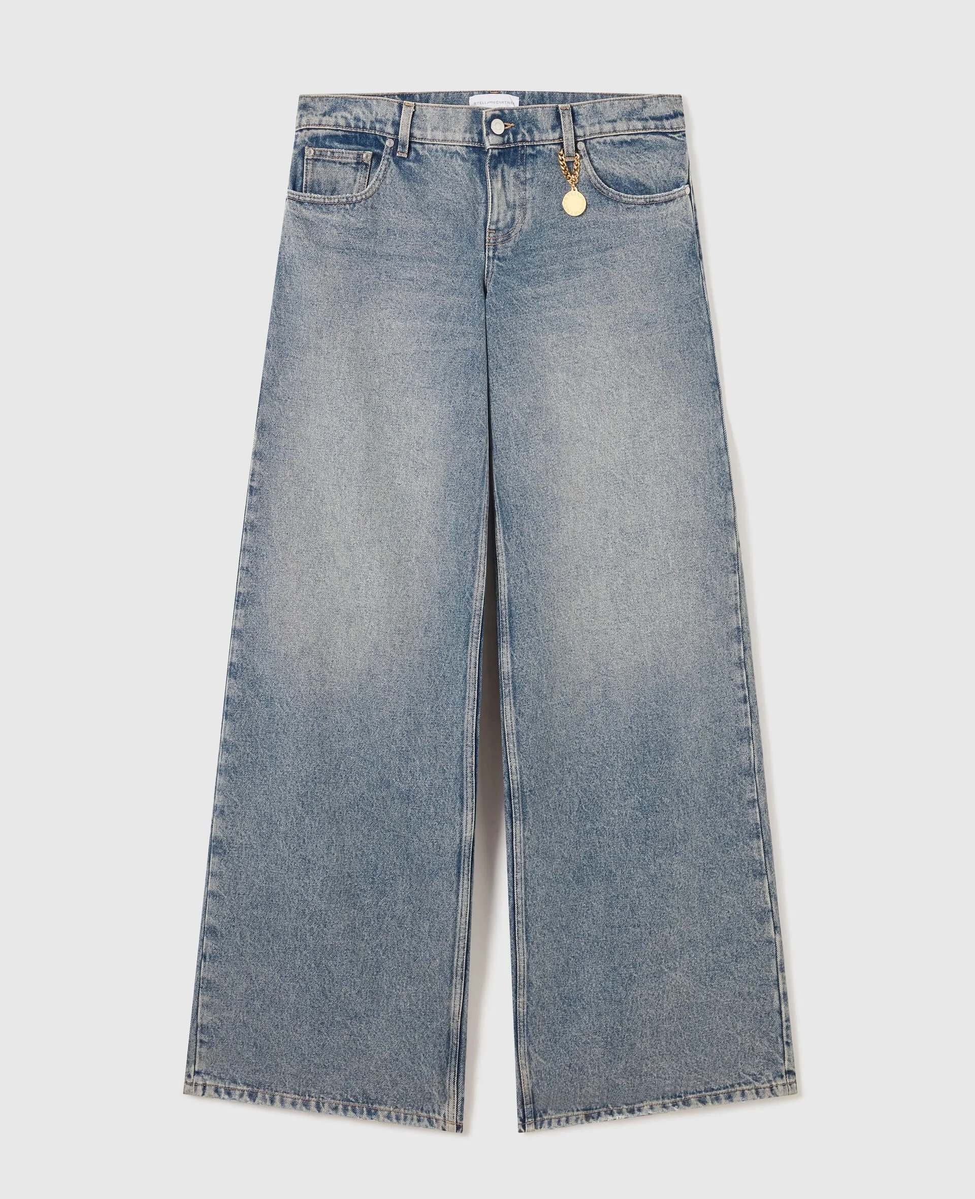 Vintage Wash Wide-Leg Jeans - 1