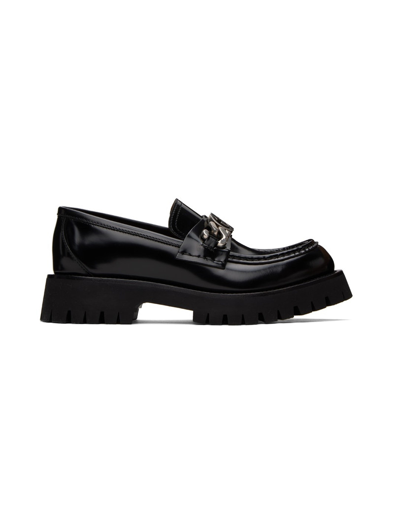 Black Interlocking G Loafers - 1