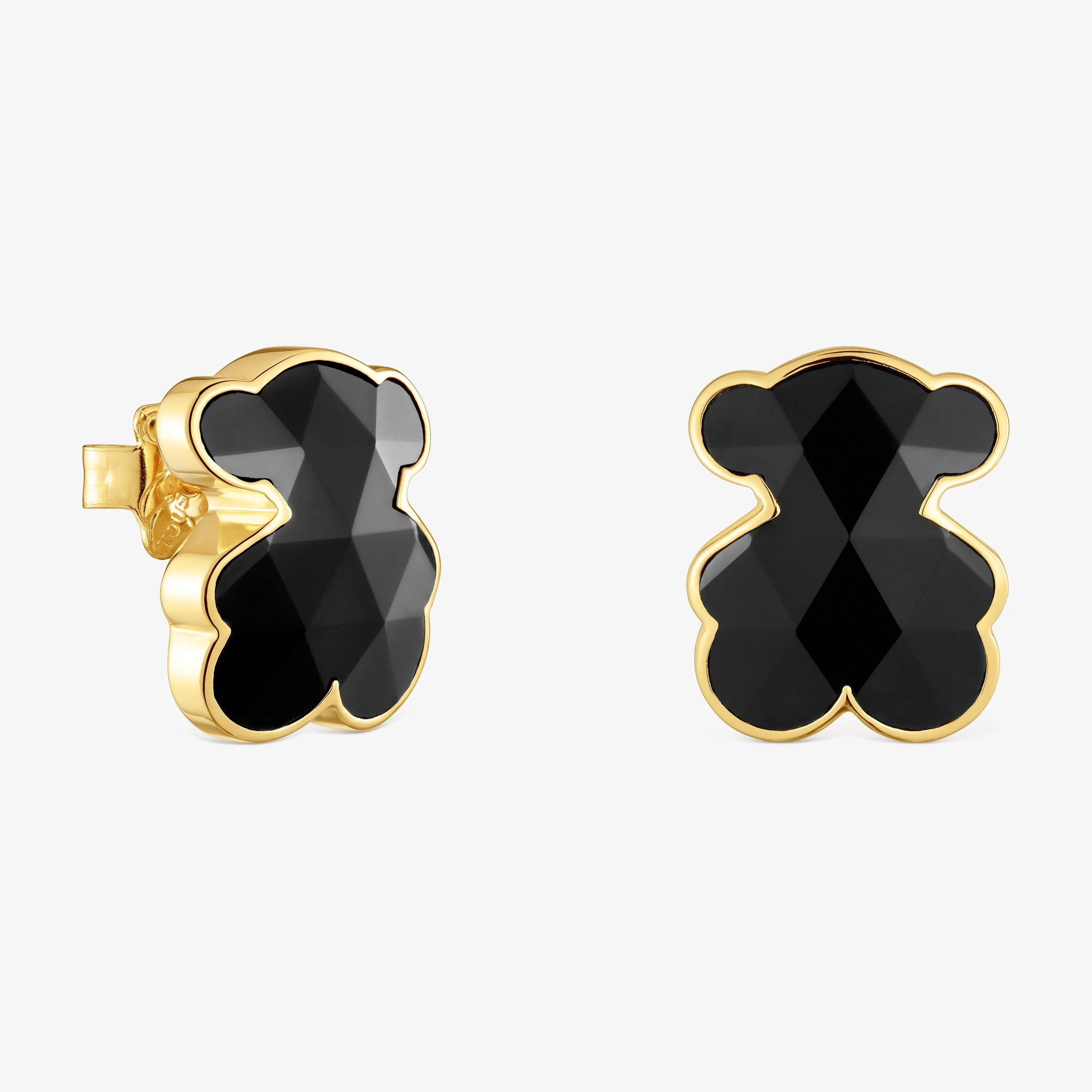 16 mm 18K gold vermeil bear Earrings with onyx TOUS Icon Color - 1