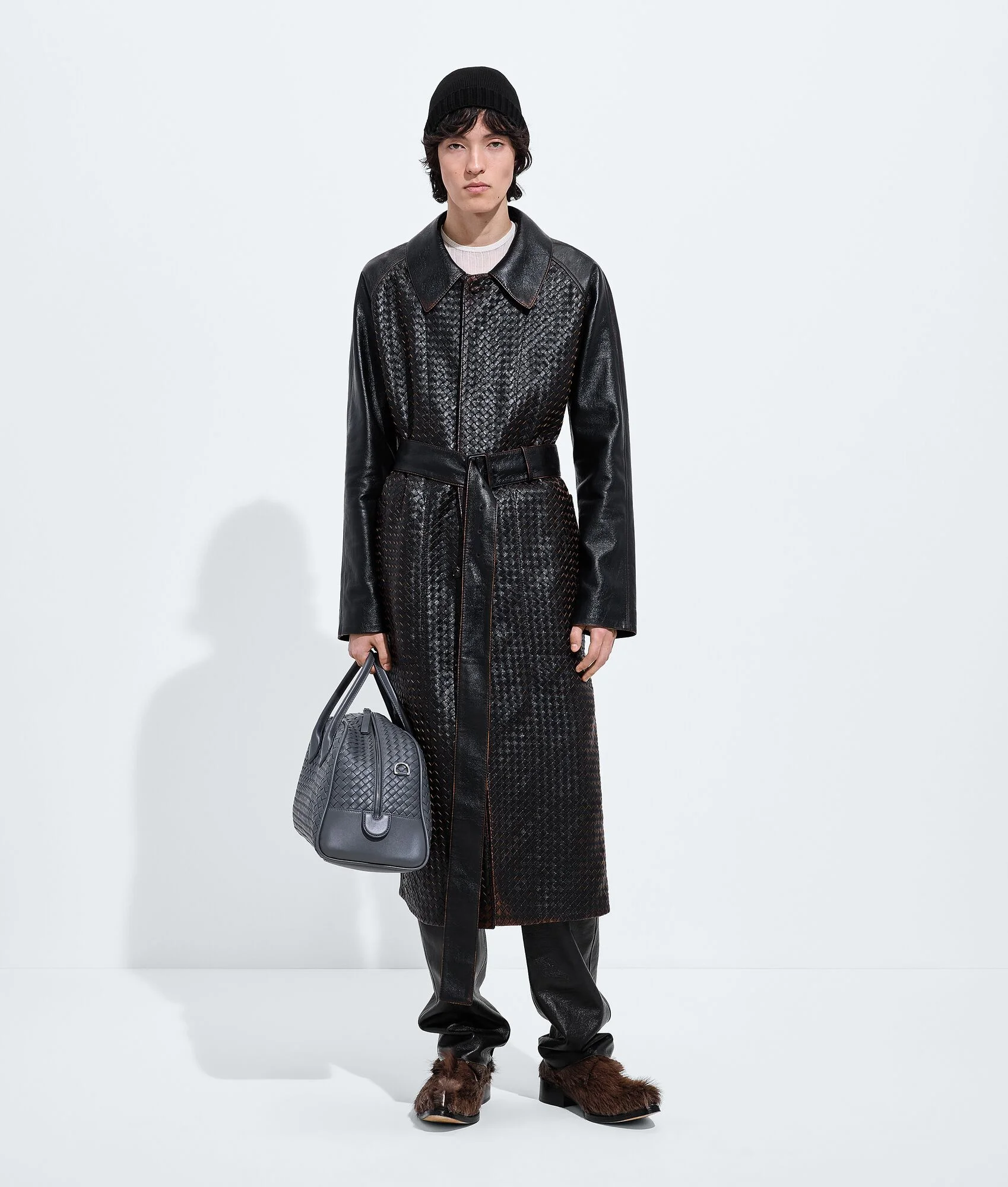 Weathered Leather Coat - 1