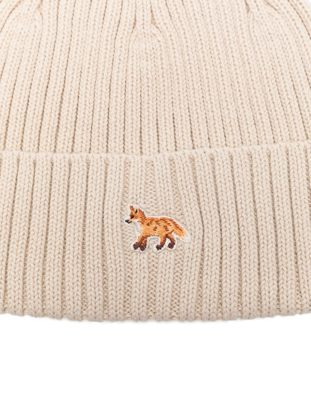 ribbed embroidered beanie - 3