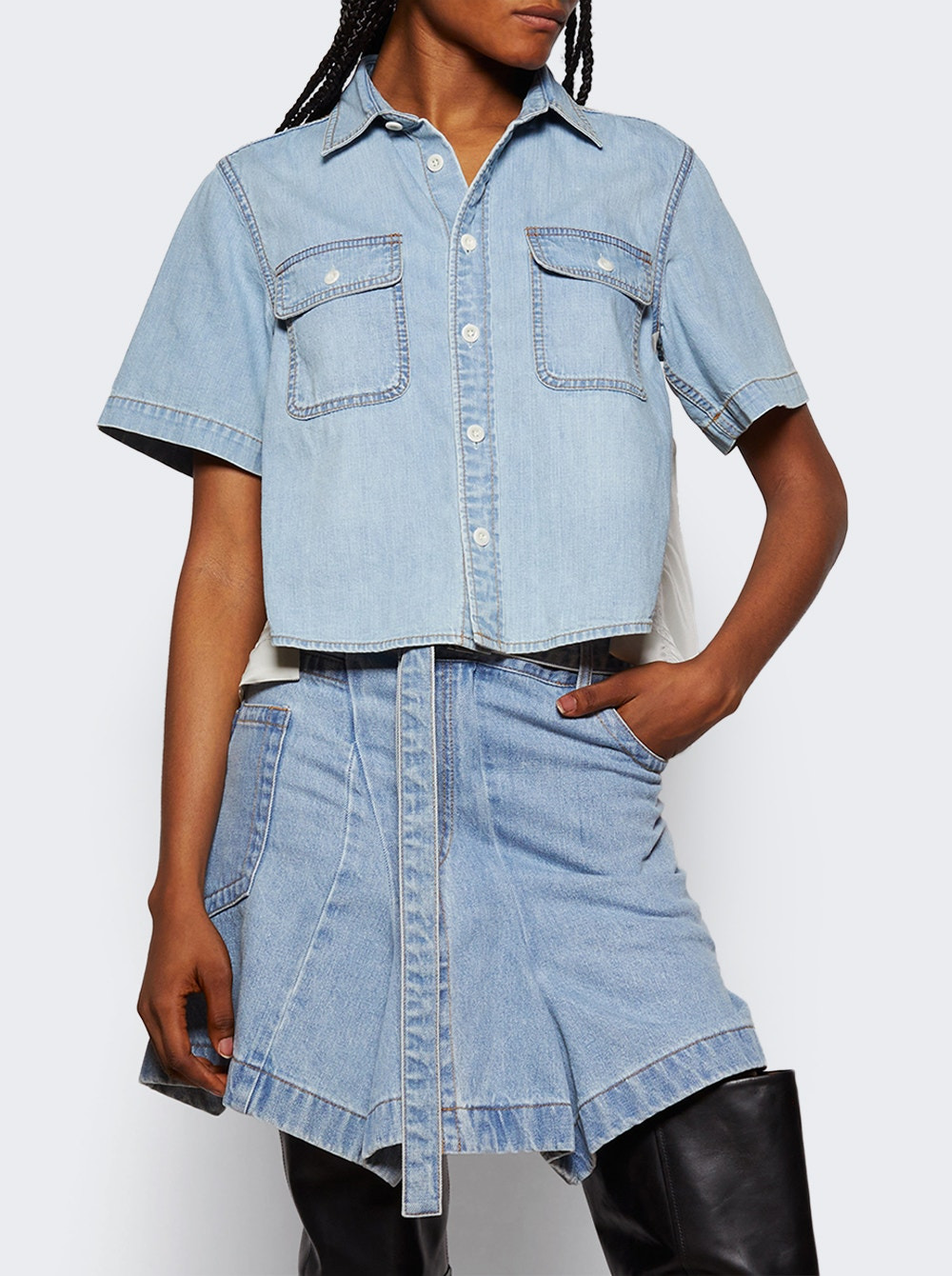 Denim Shirt Light Blue And Light Grey - 2
