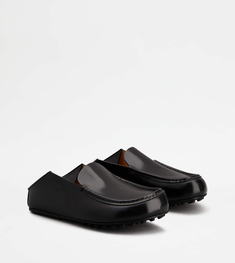SLIPPER LOAFERS IN LEATHER - BLACK 2