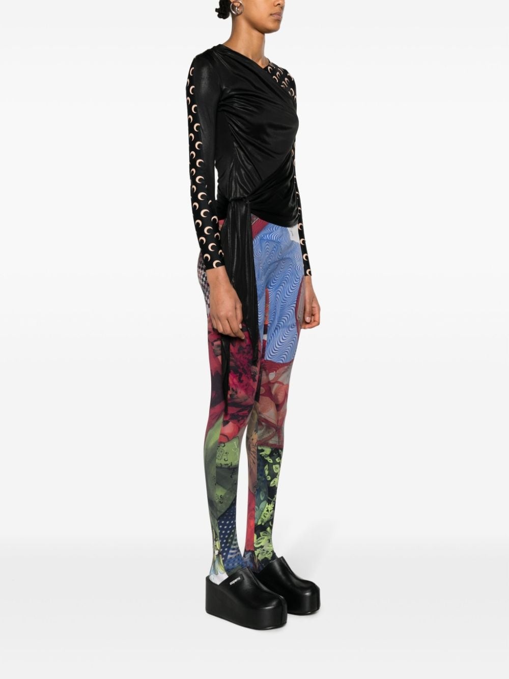 Regenerated crescent moon-print top - 3